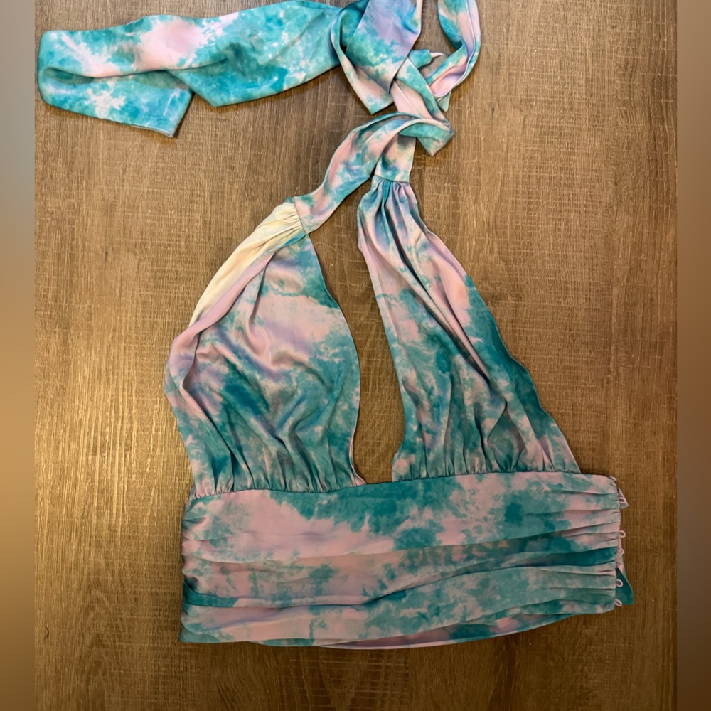 Tie Dye Silk Halter